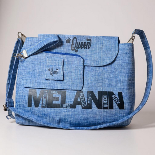 Melanin Queen Denim Bag & Matching Wallet Set 👑💙