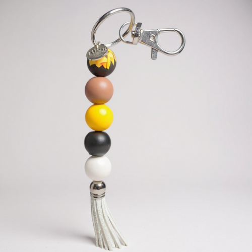 Boho Silicone Beaded Tassel Keychain – multiple colors and a believe charm