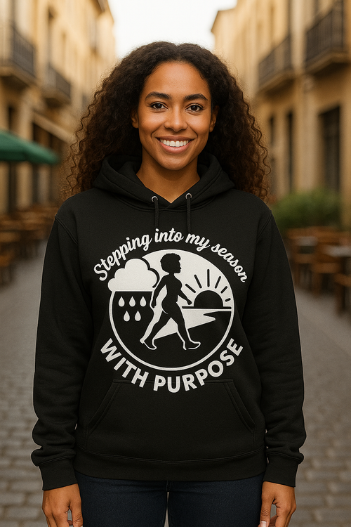 Stepping into my season with purpose long sleeve hoodie
